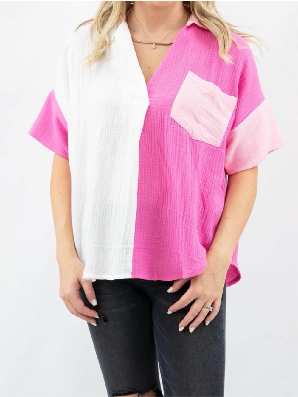 Entro Colorblock Style Button Top Medium